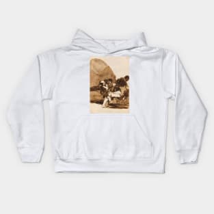 Three Men Carrying a Wounded Soldier, from the Images of Spain by Francisco Goya Kids Hoodie